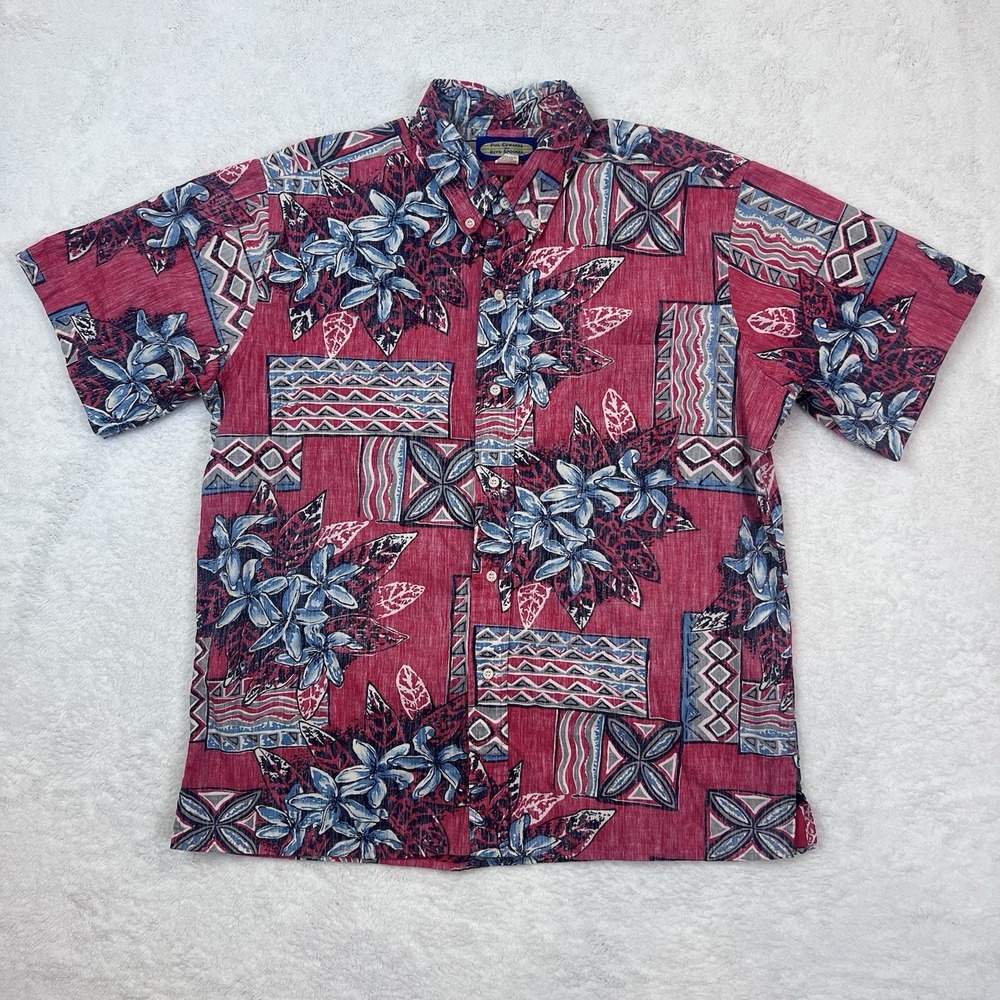 Phil Edward's By Reyn Spooner Short Sleeve Button Up Shirt Size XL Reverse Print